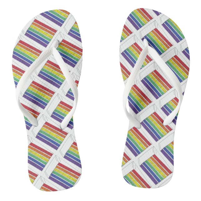 Chanclas Flip Flops Boda Gay de la capa de arcoiris (Plantilla)