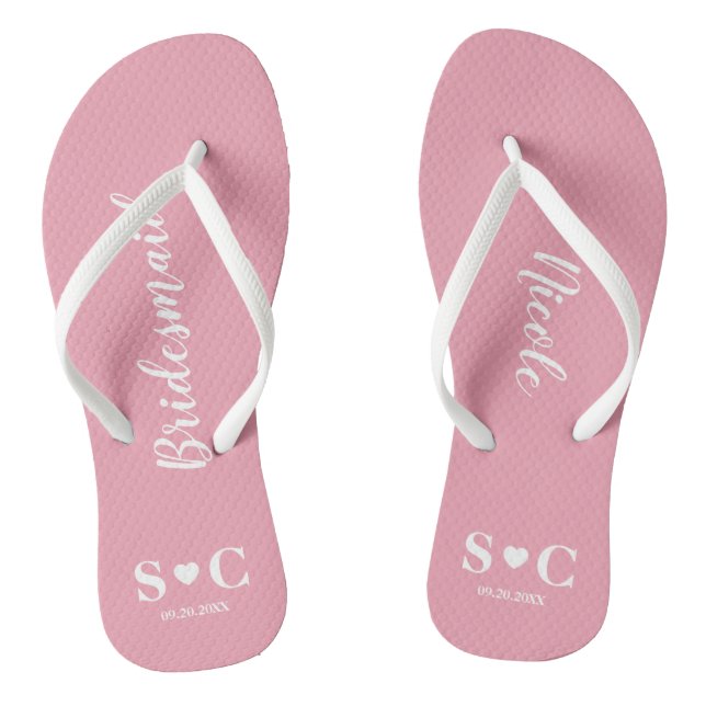 Chanclas Flip Flops Boda por fiesta nupcial, Bachelorette (Plantilla)