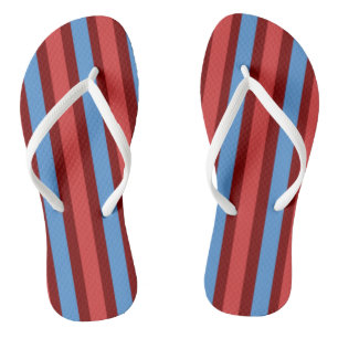 Chanclas Flip Flops Burgundy & Blue Stripe