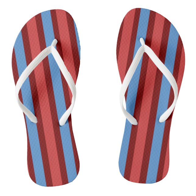 Chanclas Flip Flops Burgundy & Blue Stripe (Plantilla)