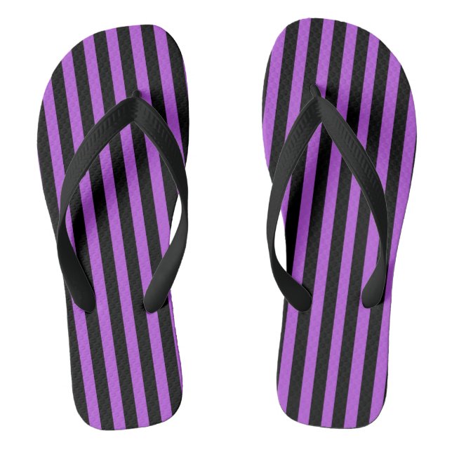 Chanclas Flip Flops con bandas moradas y negras (Plantilla)