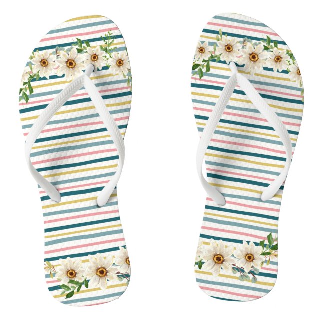 Chanclas Flip Flops con franjas y mareas (Plantilla)