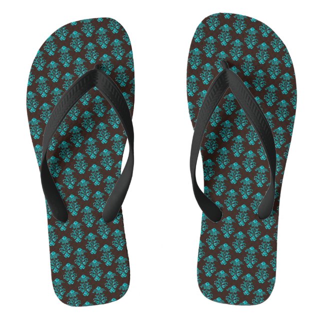 Chanclas Flip Flops/Damasco turquesa (Plantilla)