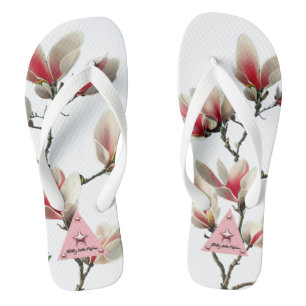 Chanclas Flip Flops de adultos con flores de color rosa par
