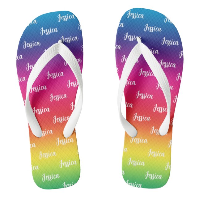 Chanclas Flip Flops de arco iris personalizado (Plantilla)