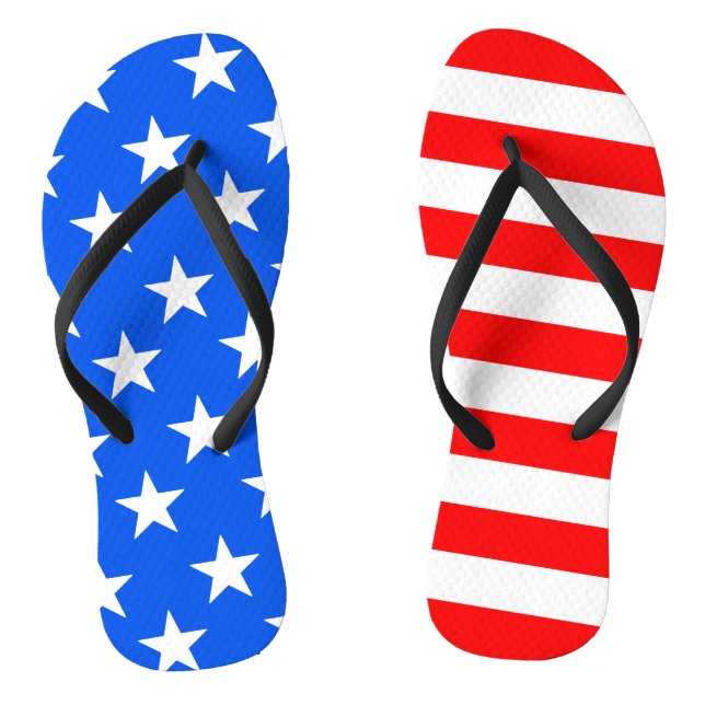 Chanclas Flip Flops de bandera estadounidense para adultos  (Plantilla)