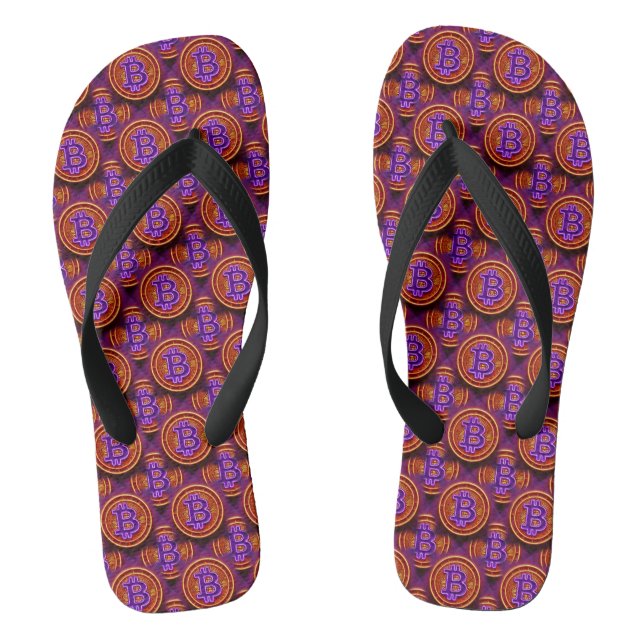Chanclas Flip Flops de Bitcoin por 1GLENCo (Plantilla)