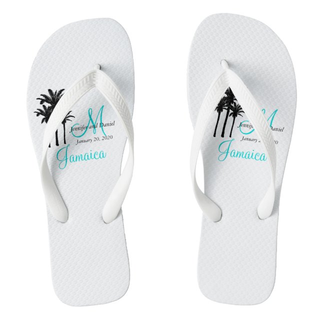 Chanclas Flip Flops de boda de playa personalizada (Plantilla)