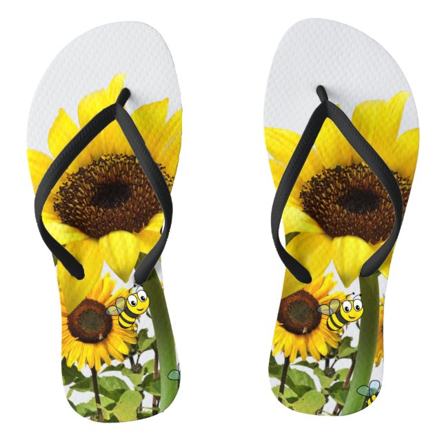 Chanclas Flip Flops de bumblebee giratorio de girasol (Plantilla)