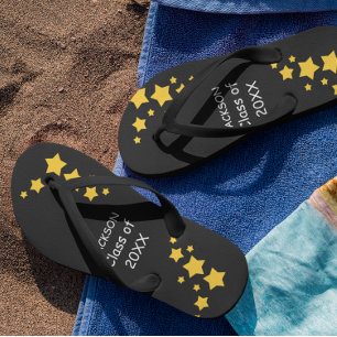 Chanclas Flip Flops de clase alta en negro y oro