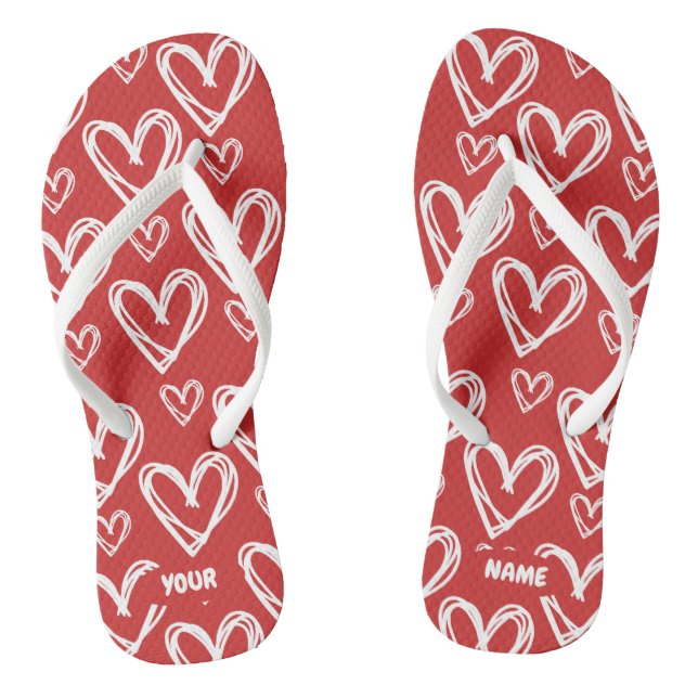 Chanclas Flip-Flops de corazón dibujado a mano por personal (Plantilla)
