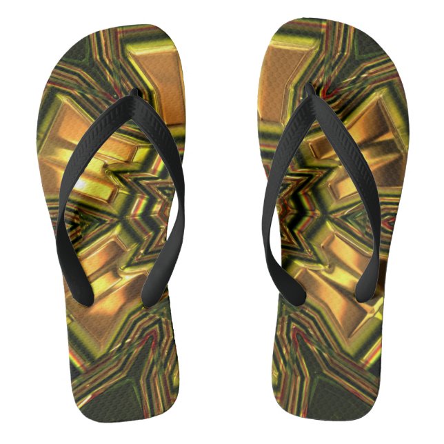 Chanclas Flip Flops de cristal de oro (Plantilla)