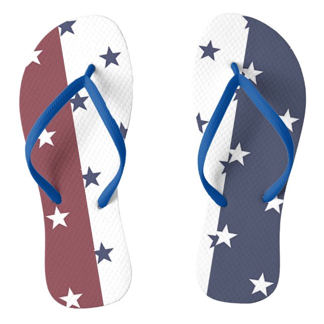 Chanclas Flip Flops de franja roja-blanca-azul (Plantilla)