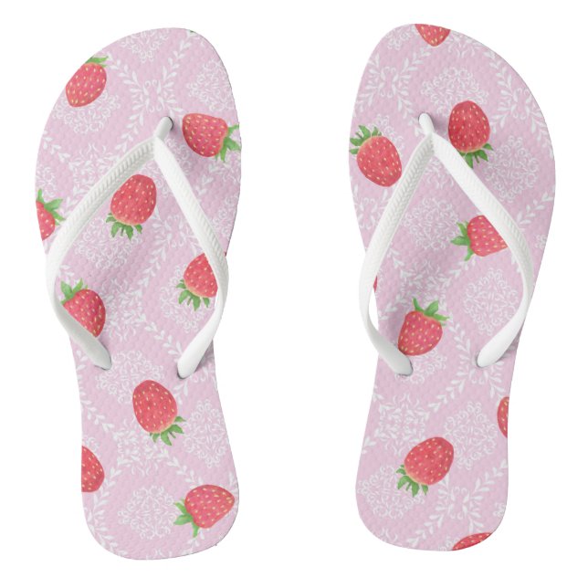 Chanclas Flip Flops de fresa rosa (Plantilla)