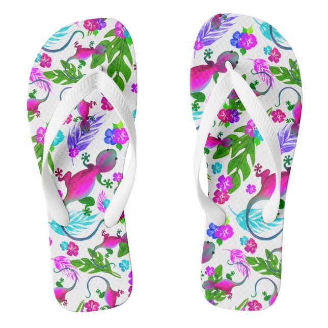 Chanclas Flip Flops de geckos tropicales (Plantilla)