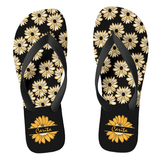 Chanclas Flip Flops de girasol personalizado (Plantilla)