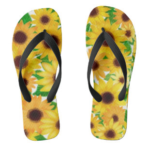 Chanclas Flip Flops de girasoles europeos alegres