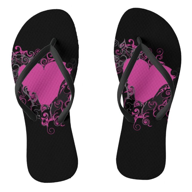 Chanclas Flip Flops De Giro Del Corazón (Plantilla)