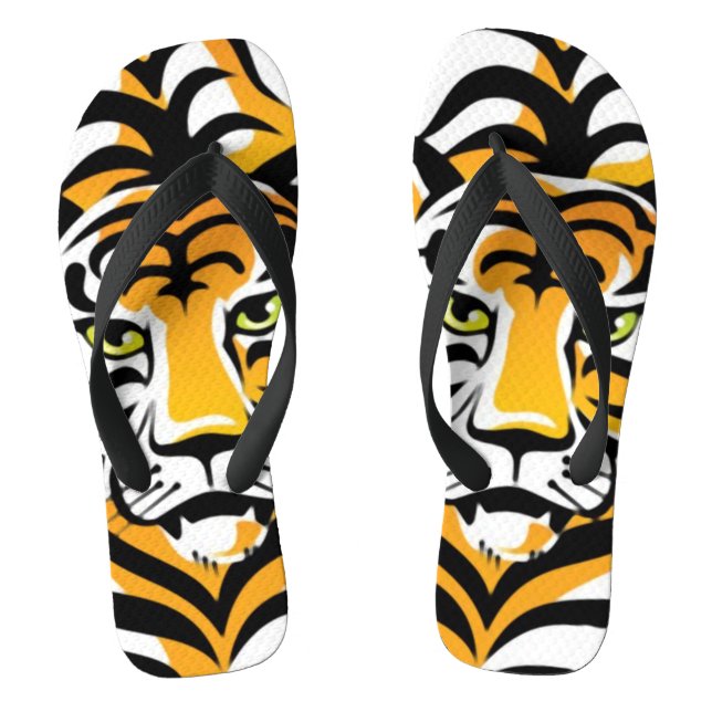 Chanclas Flip Flops de impresión de animal de tigre Persona (Plantilla)