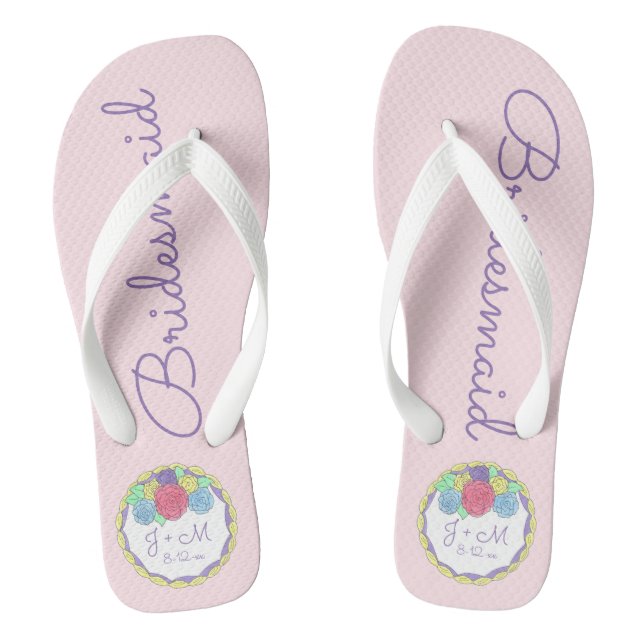 Chanclas Flip Flops de la dama de honor Boda personalizada (Plantilla)