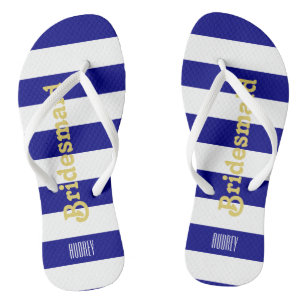 Chanclas Flip Flops de la dama de honor personalizado - Azu