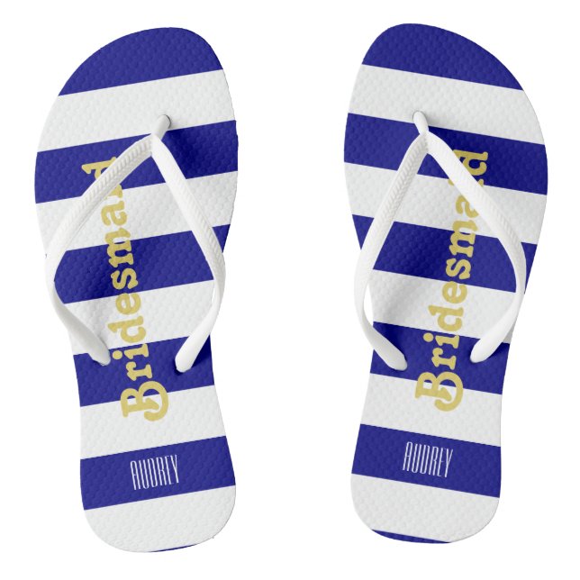 Chanclas Flip Flops de la dama de honor personalizado - Azu (Plantilla)