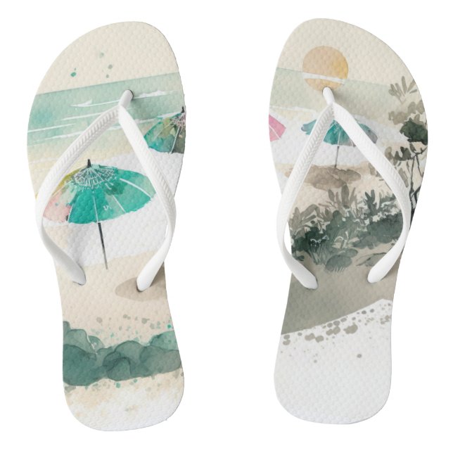 Chanclas Flip flops de la escena de la playa (Plantilla)