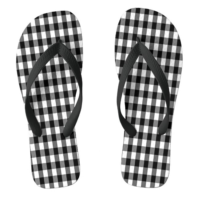 Chanclas Flip Flops de la venda ancha de Gingham (Plantilla)