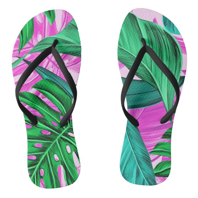 Chanclas Flip Flops de las trampas tropicales de verano de  (Plantilla)