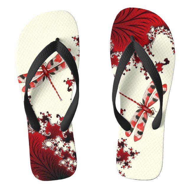 Chanclas Flip Flops de libélula roja (Plantilla)