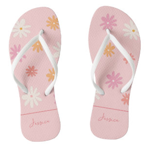 Chanclas Flip Flops de marea rosada retro para damas de hon