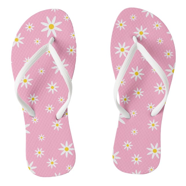 Chanclas Flip Flops de margarita rosada (Plantilla)