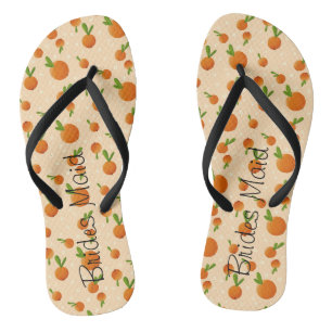 Chanclas Flip Flops de Naranjas y flores personalizadas