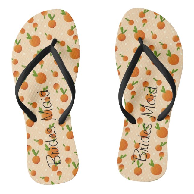 Chanclas Flip Flops de Naranjas y flores personalizadas (Plantilla)