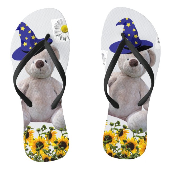 Chanclas Flip Flops de oso blanco de girasol (Plantilla)