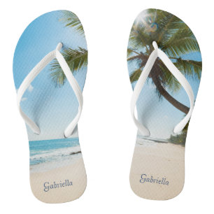 Chanclas Flip Flops De Palm Tree De Playa Tranquilo