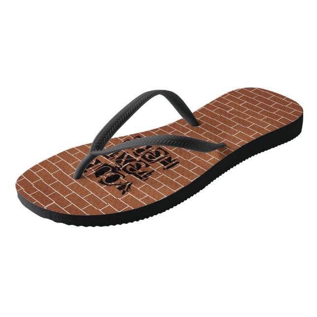 Chanclas Flip Flops de pared de ladrillo con texto Personal (Angular)