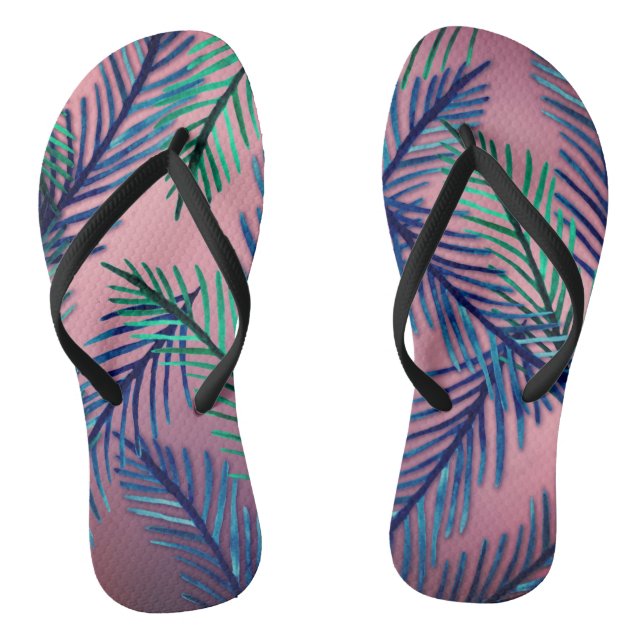 Chanclas Flip Flops de patrón botánico (Plantilla)