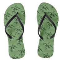 Flip Flops de patrón de bambú verde