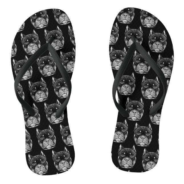 Chanclas Flip flops de perro bulbo negro americano (Plantilla)