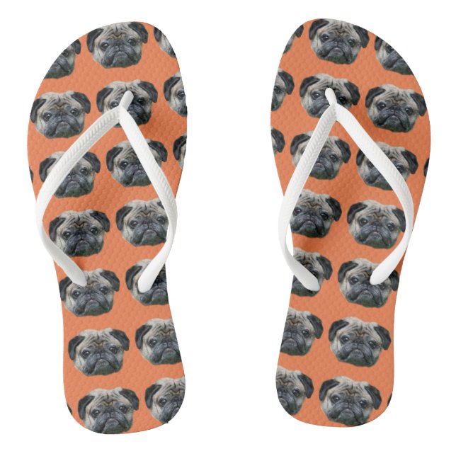 Chanclas Flip flops de perro de cerdo Naranja (Plantilla)
