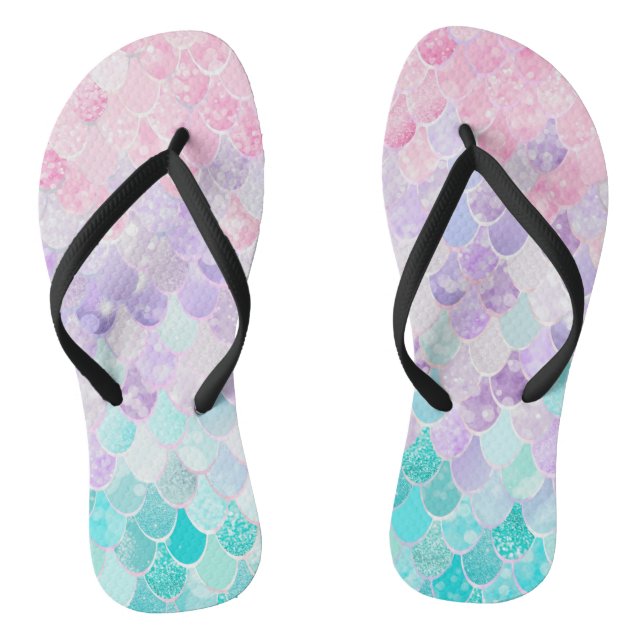 Chanclas Flip Flops de playa de Sirena, rosa, morada, Verde (Plantilla)