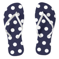 Flip Flops de polka azul y blanca de la marina