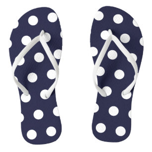 Chanclas Flip Flops de polka azul y blanca de la marina