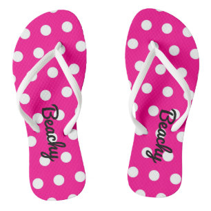 Chanclas Flip flops de polka-dot rosa