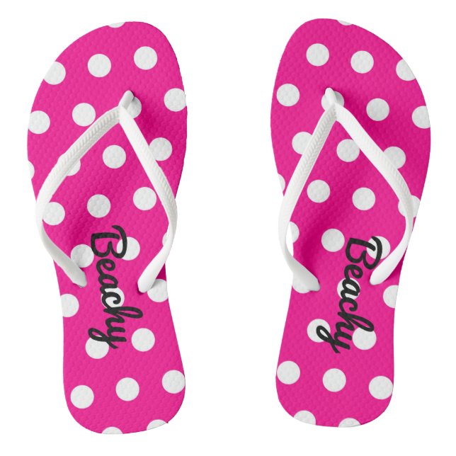 Chanclas Flip flops de polka-dot rosa (Plantilla)