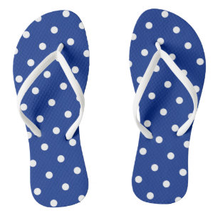 Chanclas Flip Flops de puntos de polka azul