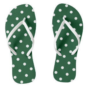 Chanclas Flip Flops de puntos de polka verde