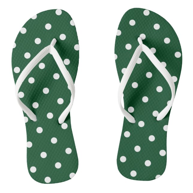 Chanclas Flip Flops de puntos de polka verde (Plantilla)