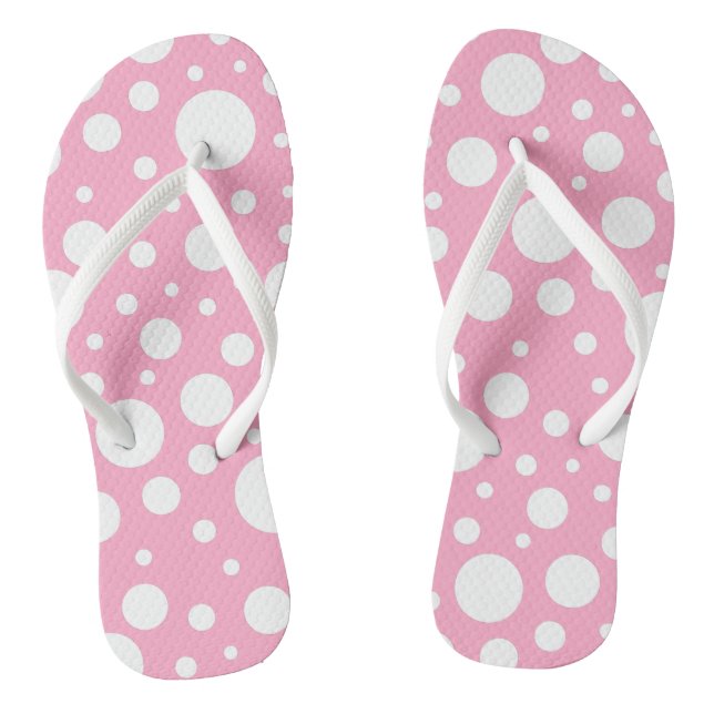 Chanclas Flip Flops de puntos rosados (Plantilla)